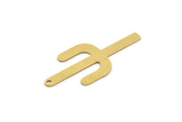 Brass Cactus Charm, 10 Raw Brass Cactus Charms With 1 Hole (36x16x0.60mm) SMP0421
