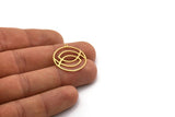 Brass Round Charm, 4 Raw Brass Round Shaped Charms With 1 Loop, Pendants, Findings (25x23x0.60mm) SMP0424
