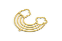 Brass Rainbow Charm, 4 Raw Brass Cloudy Rainbow Shaped Charms With 1 Loop, Pendant Charms, Earring Findings (30x32x0.60mm) SMP0427