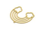 Brass Rainbow Charm, 4 Raw Brass Cloudy Rainbow Shaped Charms With 1 Loop, Pendant Charms, Earring Findings (30x32x0.60mm) SMP0427