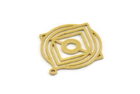 Brass Charm, 8 Raw Brass, Sun Charms, Charm Pendants, Round Charms, Brass Charms With 1 Loop (24x22x0.60mm) SMP0437