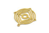 Brass Charm, 8 Raw Brass, Sun Charms, Charm Pendants, Round Charms, Brass Charms With 1 Loop (24x22x0.60mm) SMP0437