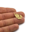 Brass Drop Charm, 8 Raw Brass Monstera Leaf Charms With 1 Loop, Findings (26x15x0.60mm) SMP0438