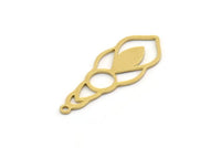 Brass Charm, 10 Raw Brass, Charm Pendants, Findings, Brass Charms With 1 Loop (30x11x0.60mm) SMP0442