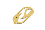 Brass Oval Charm, 6 Raw Brass Penguin Charms With 1 Loop, Earring Charms (30x14x0.60mm) SMP0446