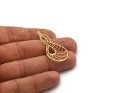 Brass Charm, 4 Raw Brass, Charm Pendants, Findings, Brass Charms With 1 Loop (44x20.5x0.60mm) SMP0449