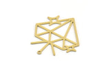 Brass Diamond Charm, 4 Raw Brass Diamond Shaped Charms With 1 Loop, Pendant Findings (34x31x0.60mm) SMP0451