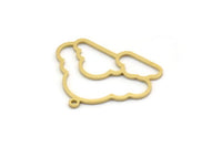 Brass Cloud Charm, 6 Raw Brass Cloud Shaped Charms With 1 Loop, Earring Charms (21x25x0.80mm) SMP0458