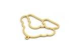 Brass Cloud Charm, 6 Raw Brass Cloud Shaped Charms With 1 Loop, Earring Charms (21x25x0.80mm) SMP0458