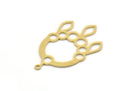 Brass Round Charm, 6 Raw Brass Round Shaped Charms With 1 Loop, Pendants, Findings (31x20x0.60mm) SMP0459