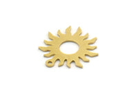 Brass Sun Charm, 12 Raw Brass Sun Charms With 1 Loop, Findings (17x17x0.60mm) SMP0465