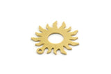 Brass Sun Charm, 12 Raw Brass Sun Charms With 1 Loop, Findings (17x17x0.60mm) SMP0465