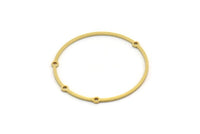 Brass Circle Charm, 2 Raw Brass Circle Charms With 4 Loops, Earring Findings, Geometric Charms, Connectors (34x33x0.80mm) SMP0469