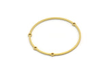Brass Circle Charm, 2 Raw Brass Circle Charms With 4 Loops, Earring Findings, Geometric Charms, Connectors (34x33x0.80mm) SMP0469