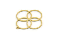 Brass Round Charm, 6 Raw Brass Round Shaped Charms With 1 Loop, Pendants, Findings (29x27x0.80mm) SMP0470