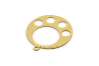 Brass Round Charm, 6 Raw Brass Round Shaped Charms With 1 Loop, Pendants, Findings (22x20x0.60mm) SMP0475