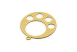 Brass Round Charm, 6 Raw Brass Round Shaped Charms With 1 Loop, Pendants, Findings (22x20x0.60mm) SMP0475