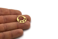 Brass Round Charm, 6 Raw Brass Round Shaped Charms With 1 Loop, Pendants, Findings (22x20x0.60mm) SMP0475