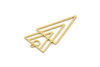 Brass Triangle Charm, 6 Raw Brass Triangle Shaped Charms With 1 Loop, Findings (35x16.5x0.60mm) SMP0482