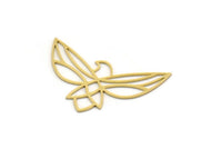Brass Eagle Charm, 4 Raw Brass Eagle Shaped Charms, Bird Charms, Findings (24x37.5x0.60mm) SMP0484