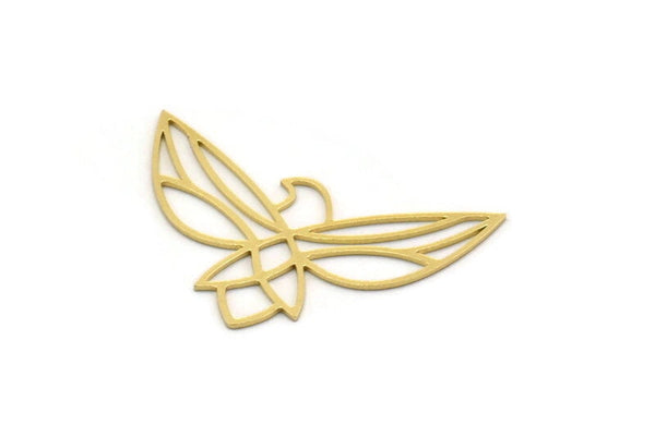 Brass Eagle Charm, 4 Raw Brass Eagle Shaped Charms, Bird Charms, Findings (24x37.5x0.60mm) SMP0484
