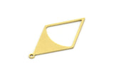 Brass Diamond Charm, 8 Raw Brass Diamond Shaped Charms With 1 Loop, Pendant Findings (31x17x0.60mm) SMP0650