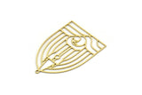 Brass Tower Charm, 2 Raw Brass Tower Charms With 1 Loop, Eagle Findings (43x30x0.60mm) SMP0652