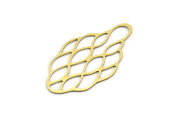 Brass Charm, 4 Raw Brass, Brass Pendants, Charm Pendants, Brass Charms, Findings (40x22x0.60mm) SMP0655