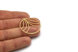 Brass Geometric Charm, 2 Raw Brass Round Charms With 1 Loop, Findings (35x32.5x0.80mm) SMP0658 A6280