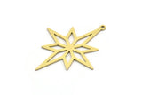 Brass Star Charm, 8 Raw Brass Pole Star Charms With 1 Loop, North Star Charms, Findings (35x28x0.60mm) SMP0660