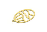 Brass Oval Charm, 8 Raw Brass Oval Charms With 1 Loop, Earring Charms (25x16x0.60mm) SMP0666