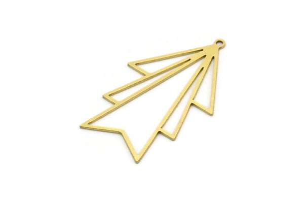Brass Charm, 6 Raw Brass, Brass Pendants, Charm Pendants, Brass Charms With 1 Loop, Findings (37x23x0.60mm) SMP0669