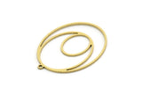 Brass Oval Charm, 4 Raw Brass Oval Charms With 1 Loop, Earring Charms (35x26x0.80mm) SMP0672