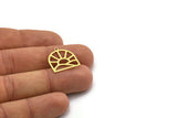 Brass Sun Charm, 6 Raw Brass Rising Sun Shaped Charms With 1 Loop, Earring Findings (19x18x0.60mm) SMP0673