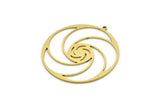 Brass Round Charm, 2 Raw Brass Round Charm With 1 Loop, Charm Pendants (38x36x0.80mm) SMP0675
