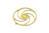 Brass Round Charm, 2 Raw Brass Round Charm With 1 Loop, Charm Pendants (38x36x0.80mm) SMP0675