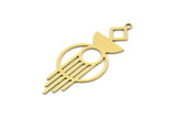 Brass Charm, 6 Raw Brass, Brass Pendants, Charm Pendants, Brass Charms With 1 Loop, Findings (40x16x0.60mm) SMP0676