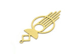 Brass Charm, 6 Raw Brass, Brass Pendants, Charm Pendants, Brass Charms With 1 Loop, Findings (40x16x0.60mm) SMP0676