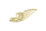 Brass Wing Charm, 4 Raw Brass Wing Charms With 1 Loop, Charm Pendants, Findings (48x17x0.60mm) SMP0677