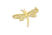 Brass Butterfly Charm, 6 Raw Brass Butterfly Charms With 1 Loop (30x28x0.60mm) SMP0491