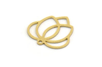 Brass Flower Charm, 8 Raw Brass Flower Shaped Charms With 1 Loop, Findings (17x17x0.60mm) SMP0497