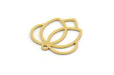Brass Flower Charm, 8 Raw Brass Flower Shaped Charms With 1 Loop, Findings (17x17x0.60mm) SMP0497