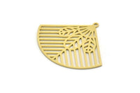 Brass Charm, 4 Raw Brass, Leaf Charms, Charm Pendants, Triangle Charms, Brass Charms With 1 Loop (28x34x0.60mm) SMP0499