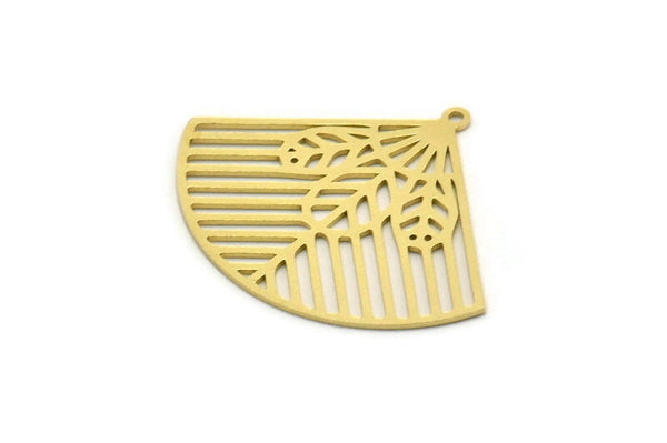 Brass Charm, 4 Raw Brass, Leaf Charms, Charm Pendants, Triangle Charms, Brass Charms With 1 Loop (28x34x0.60mm) SMP0499