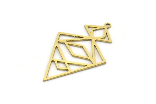 Brass Charm, 6 Raw Brass, Brass Pendants, Charm Pendants, Brass Charms With 1 Loop, Findings (35x22x0.60mm) SMP0679