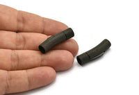 Leather Cord Clasp, Stainless Steel Black Clasp For 6mm Leather Cord (31x8mm) D1492