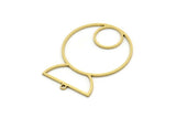 Brass Charm, 2 Raw Brass, Brass Pendants, Charm Pendants, Brass Charms With 1 Loop, Findings (38x28x0.80mm) SMP0682 A6245