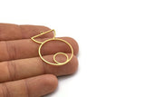 Brass Charm, 2 Raw Brass, Brass Pendants, Charm Pendants, Brass Charms With 1 Loop, Findings (38x28x0.80mm) SMP0682 A6245