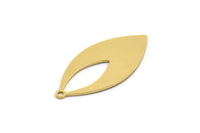 Brass Marquise Charm, 8 Raw Brass Marquise Charms With 1 Loop, Earrings, Pendants (28x13x0.60mm) SMP0506
