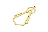 Brass Diamond Charm, 6 Raw Brass Diamond Charms With 1 Loop, Findings (32x18x0.60mm) SMP0686